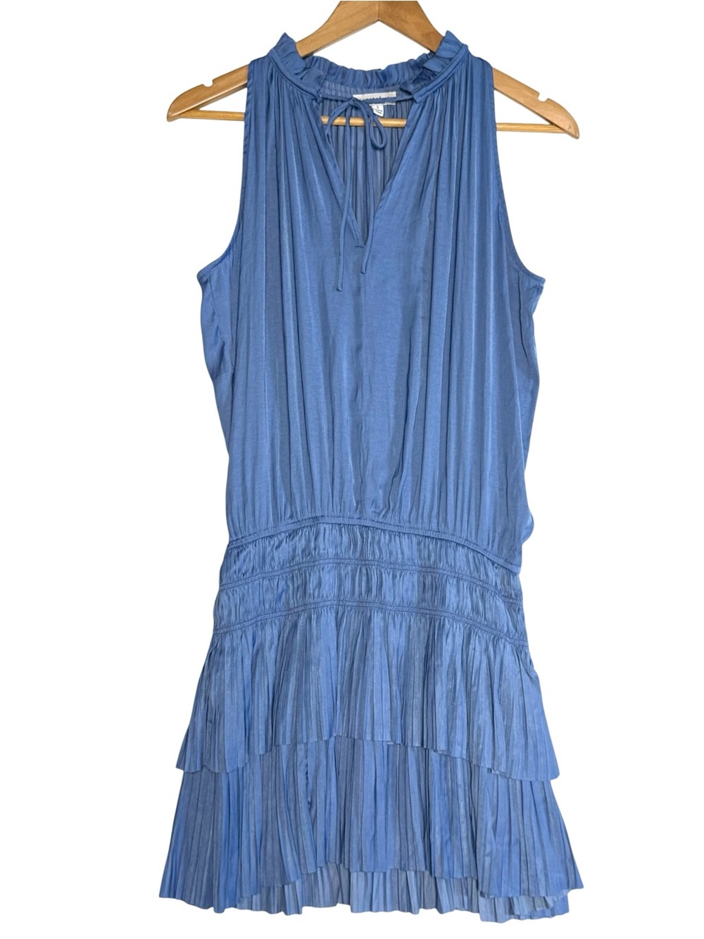 Current Air Cara pleated mini dress blue SMALL - Picture 3 of 8